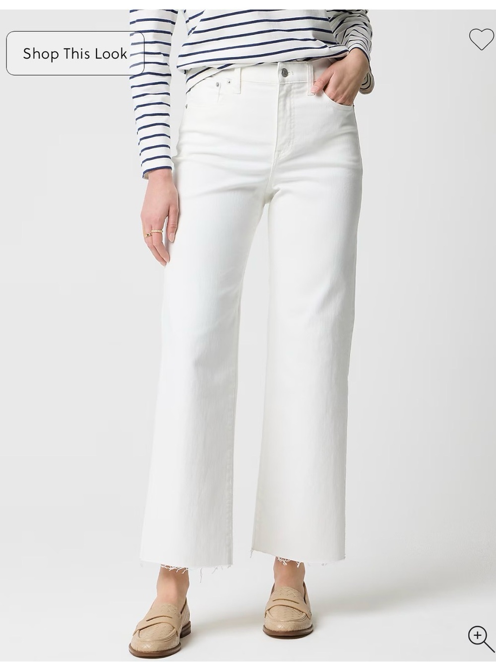 J. Crew White Mid-Rise Flare Crop Jeans